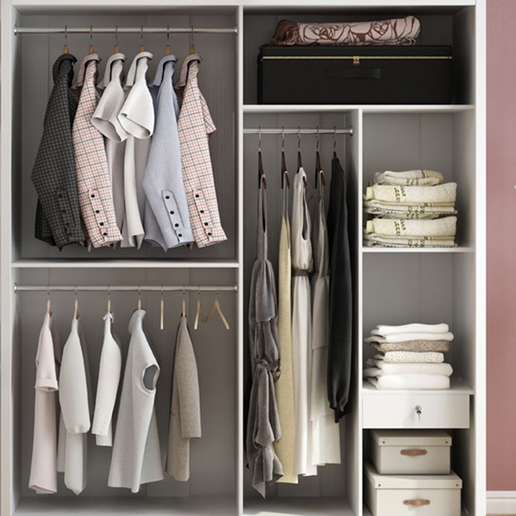 Contemporary Style Wardrobe Armoire Wood Armoire with Sliding Door for Bedroom