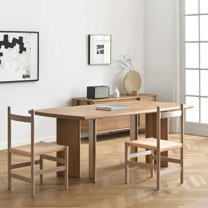 Modern Ash Wood Table for Restaurant Rectangle Kitchen Table with 4 Legs