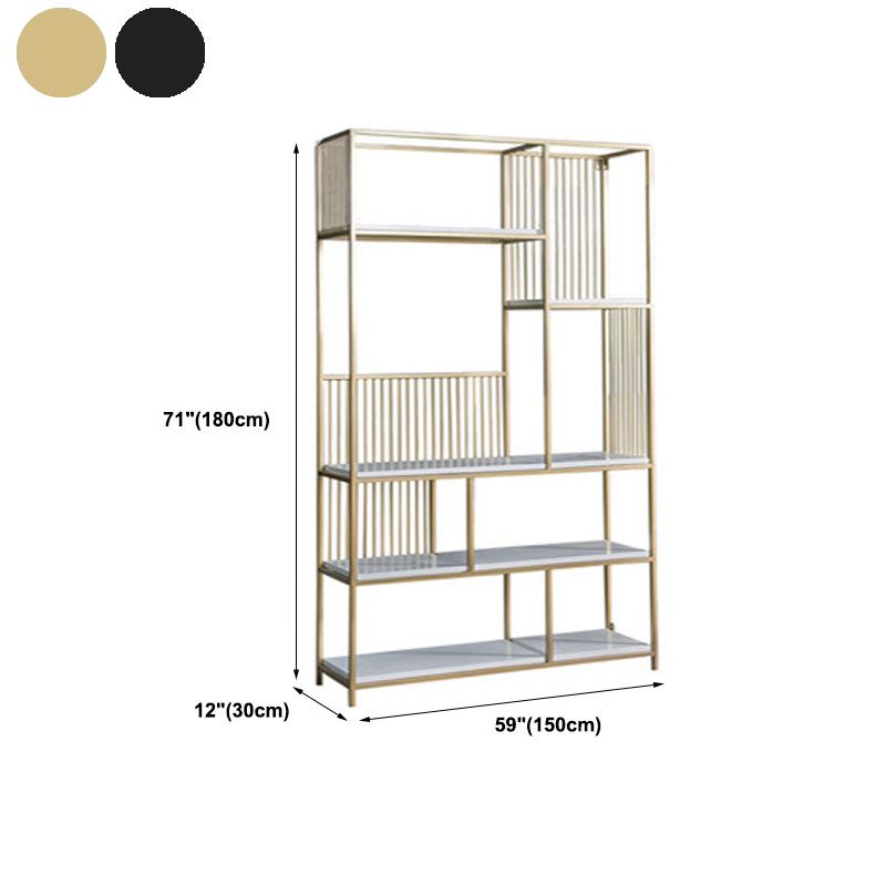 Contemporary Metal Vertical Book Shelf Open Shelf Bookcase For Office