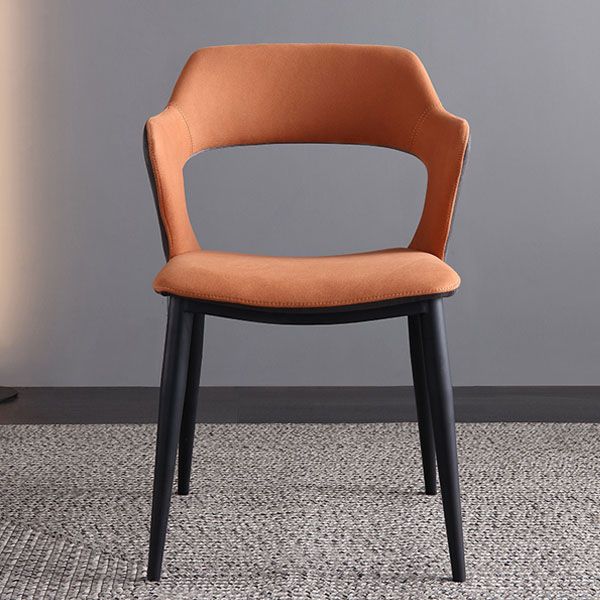 Contemporary Kitchen Chair Dining Open Back Arm Side Chairs with Metal Legs