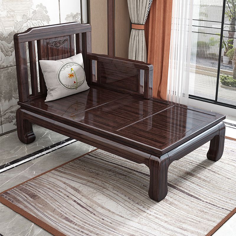 Traditional with Arms Wooden Chaise with Pillow Round Arms for Bedroom Living Room