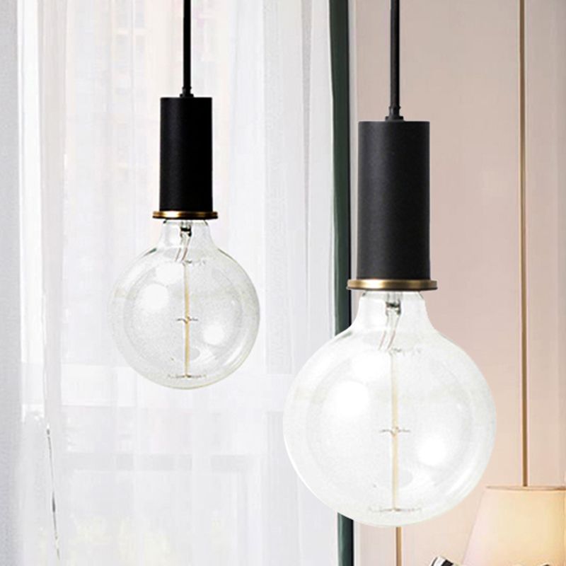 Mini Hanging Light Single Light Macaron Loft Metal Pendant Light in Black/Blue/Pink/White for Cafe