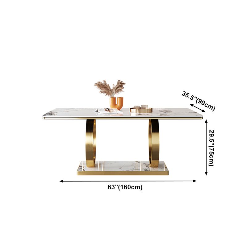 Base de caballete rectangular, muebles para el hogar, colección de comedor de acero inoxidable para comedor