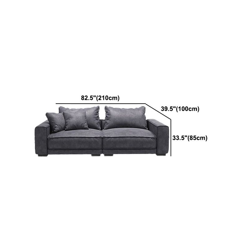 Scandinavian Square Arm Sectional with Pillow Back for Apartment
