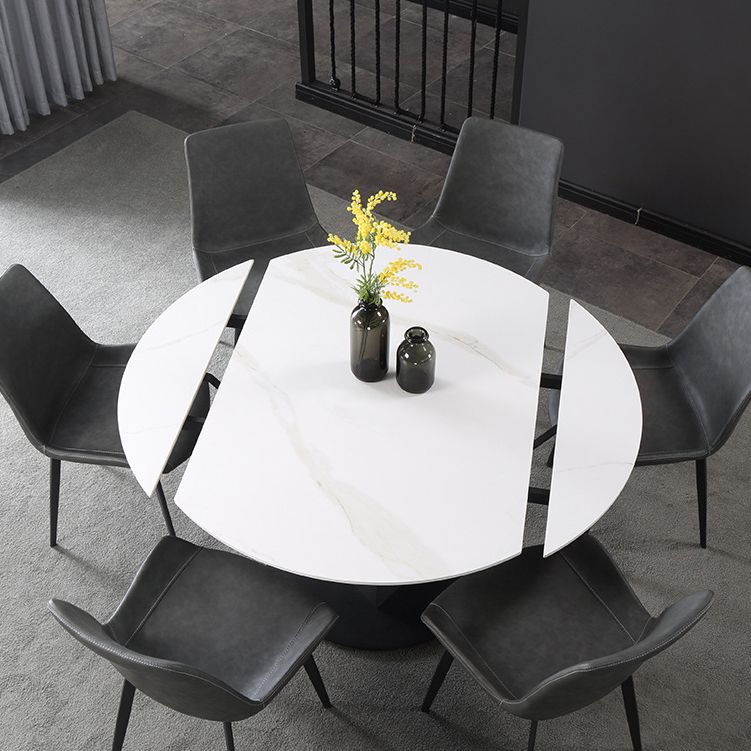 Modern Extendable Stone Dining Table Steel Base Dinner Table for Home