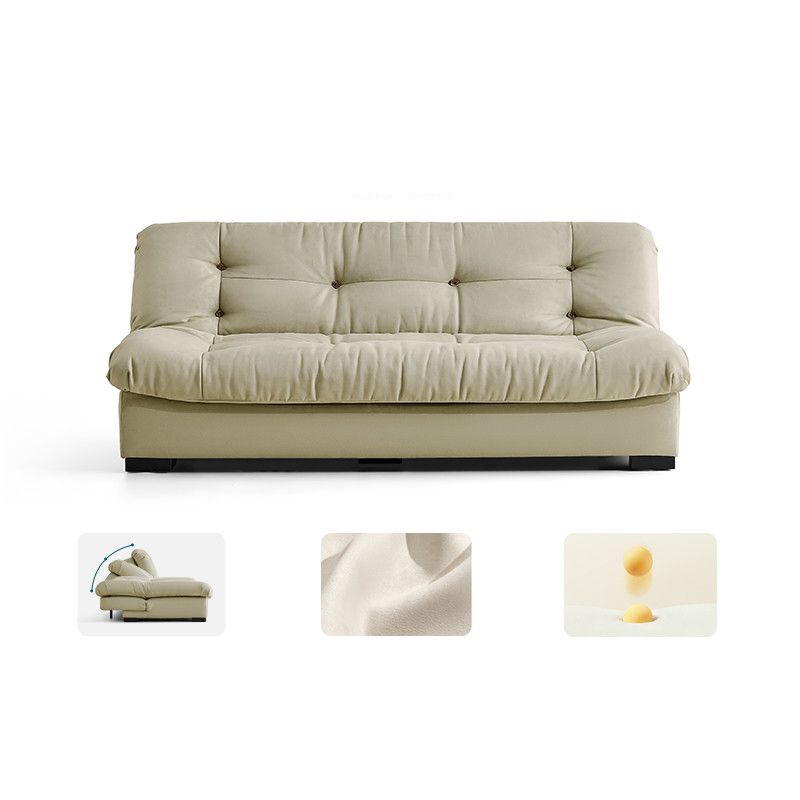 Contemporary Faux Leather Seating Biscuit Back Sofa for Apartment