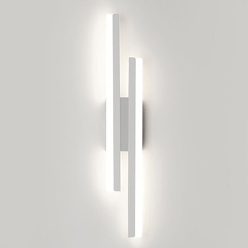 Shaded Bedroom Wall Sconce Lighting Metal LED Minimalism Sconce Light Fixture in White