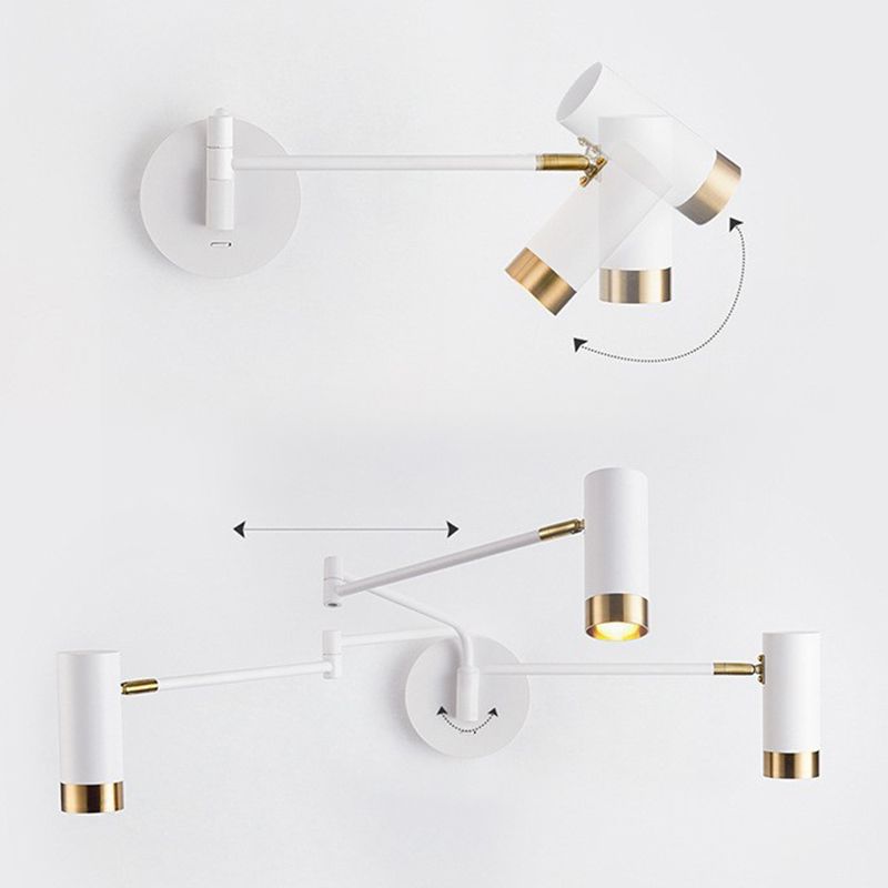 Black/White Single Contemporary Wall Mounted Sconce Metal Wall Light
