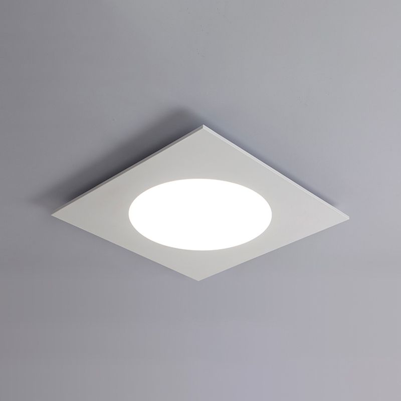 White Square Flushmount Contemporary 19.5"/23.5" W LED Acrylic Ceiling Mounted Fixture in Warm/White Light