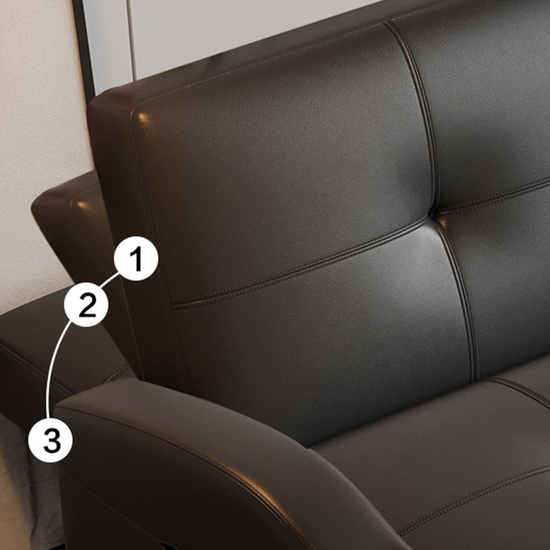 Scandinavian Convertible Sofas Black Tufted Back Sleeper Sofa