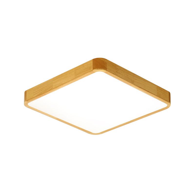 Simplicity LED Flush Mount Fixture Beige Square Ceiling Flush with Acrylic Shade in Warm/White Light, 18"/21"/25.5" W