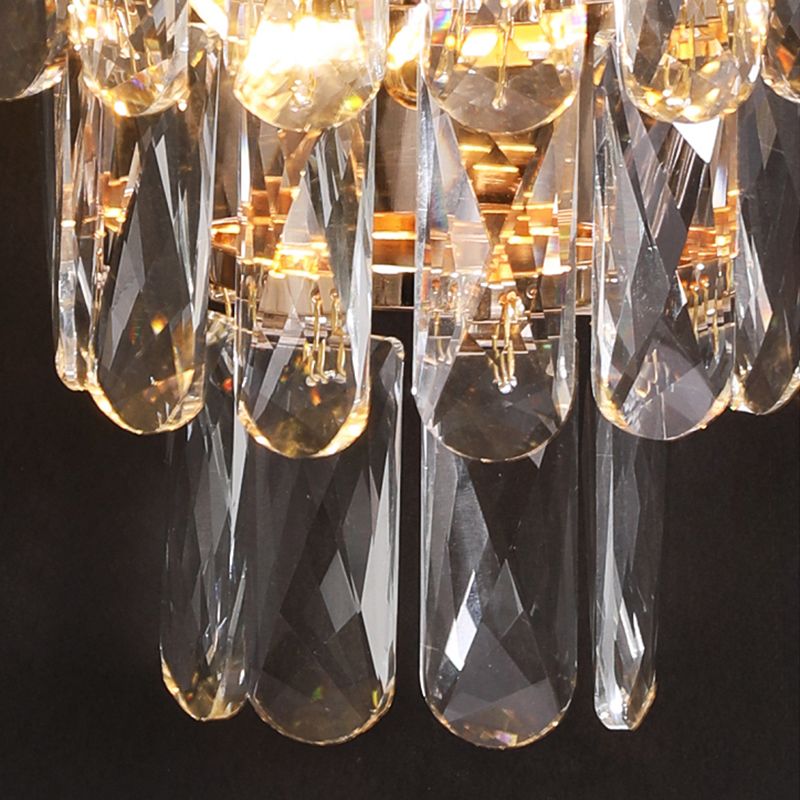 Geometric Shade 3-Lights Wall Sconce Modern Style Crystal Wall Mount Light Fixture