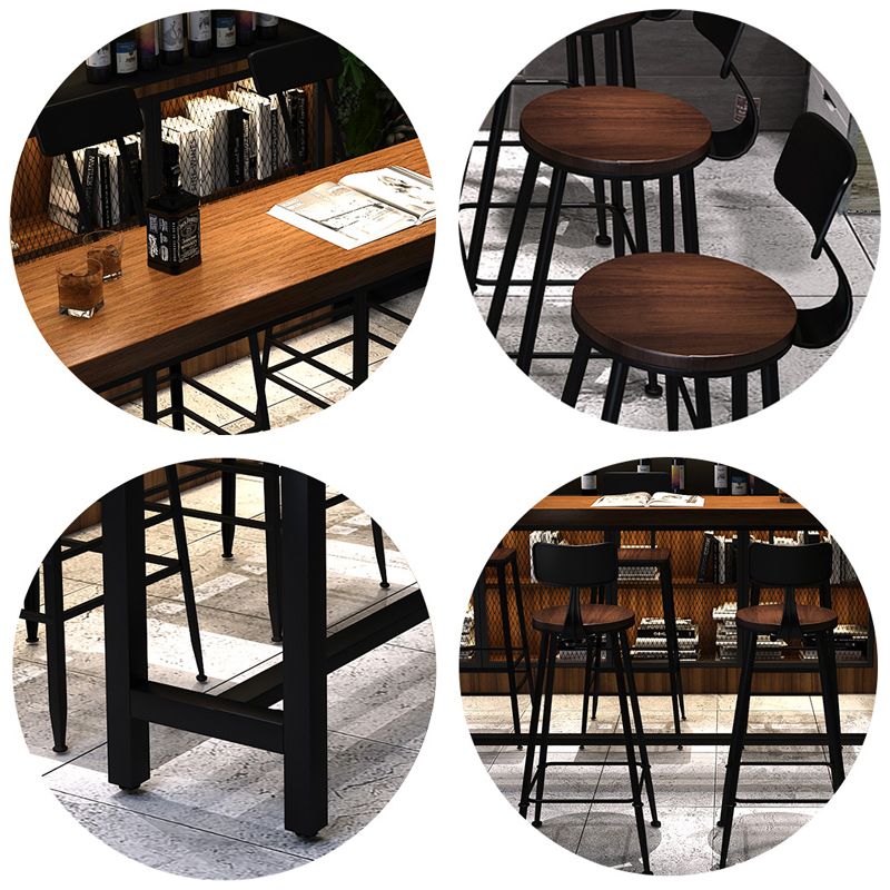Industrial 1/2/5/9 Pieces Bar Table Set Rectangle Pine Wood Counter Table with High Stools