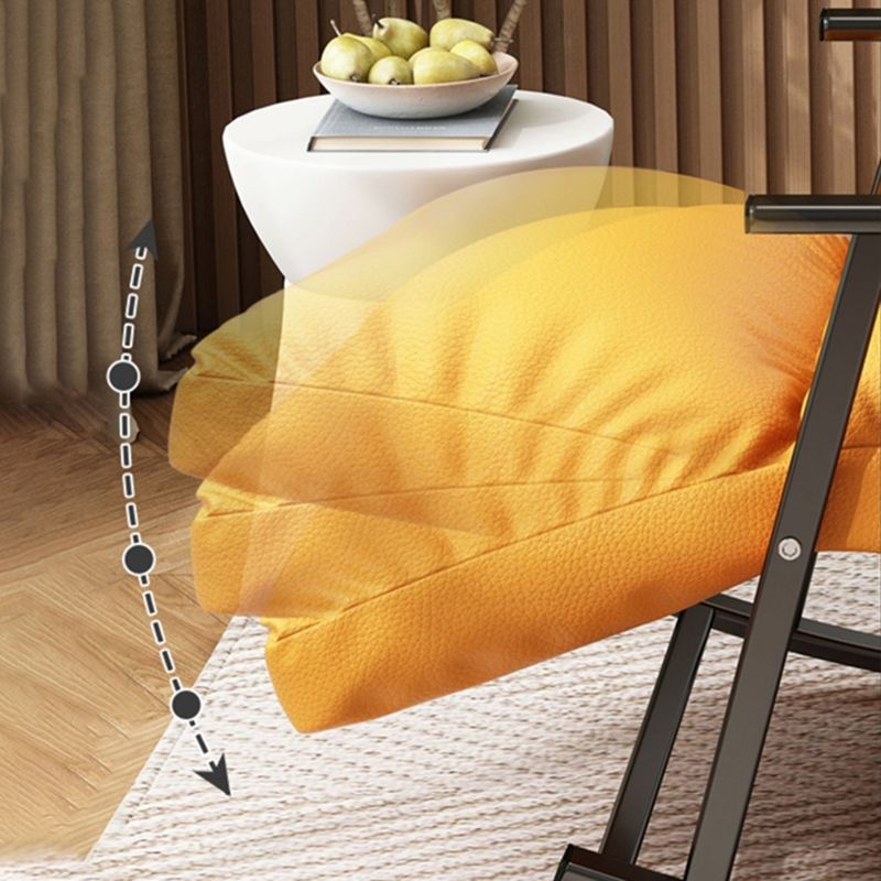Upholstered Rocking Chair Reclining Yellow Rocker Chair for Drawing Room