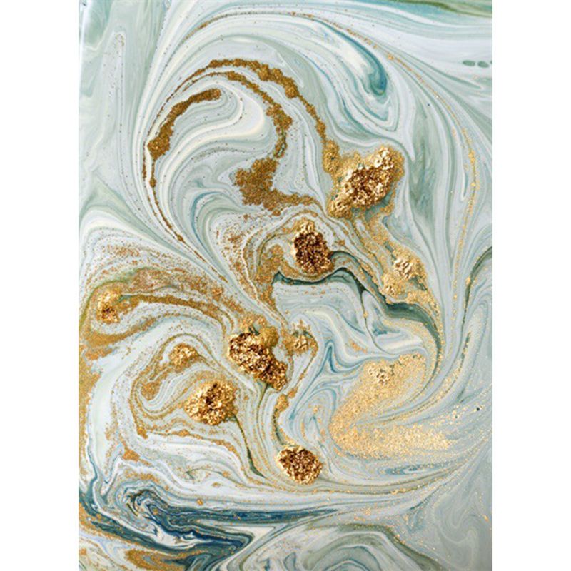 Casual Watercolor Pattern Rug Golden and Light Green Polyester Rug Washable Non-Slip Backing Area Rug for Bedroom