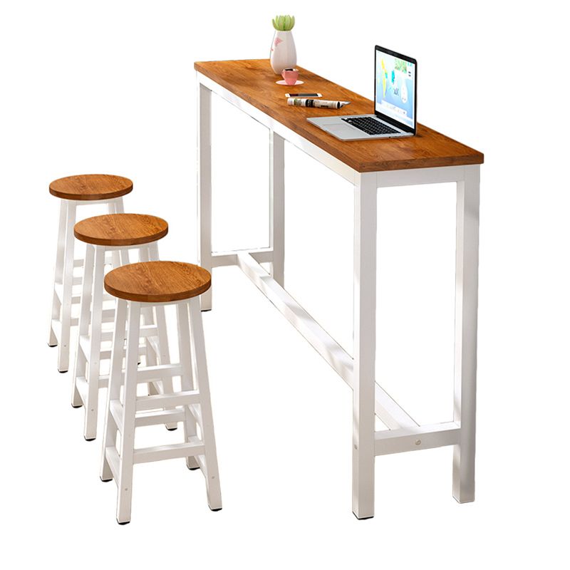 Industrial Trestle Bar Stool Table Metal and Wood Bar Wine Table