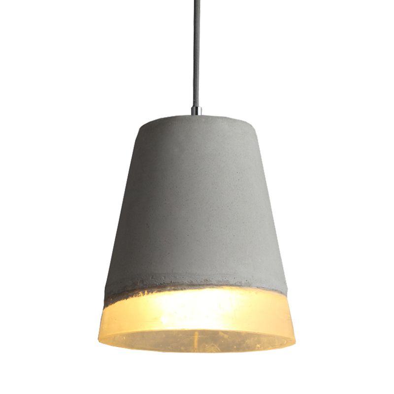 Cement Empire Shade Pendant Lighting Dining Room 1 Light Modern Simple Hanging Lamp in Gray