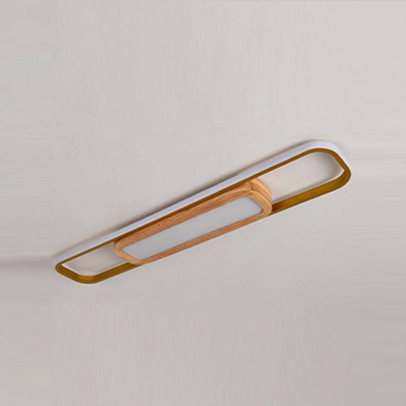 Luminaires de plafond affleurants modernes, plafonnier en bois pour salon