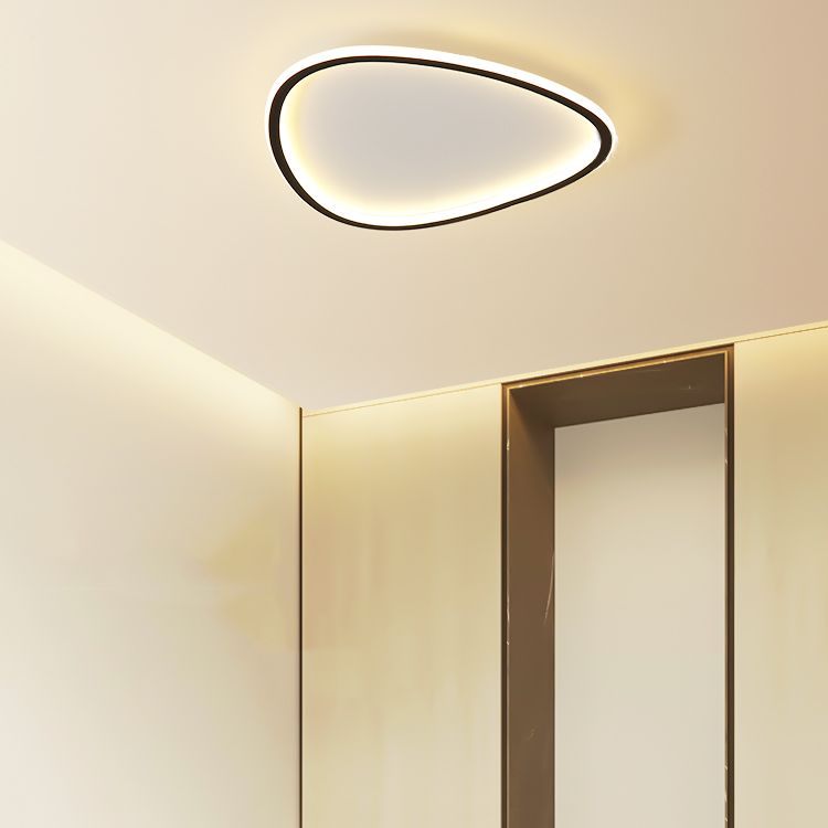 Geometry Ceiling Fixture Modern Style Metal 1 Light Ceiling Mounted Light in Black