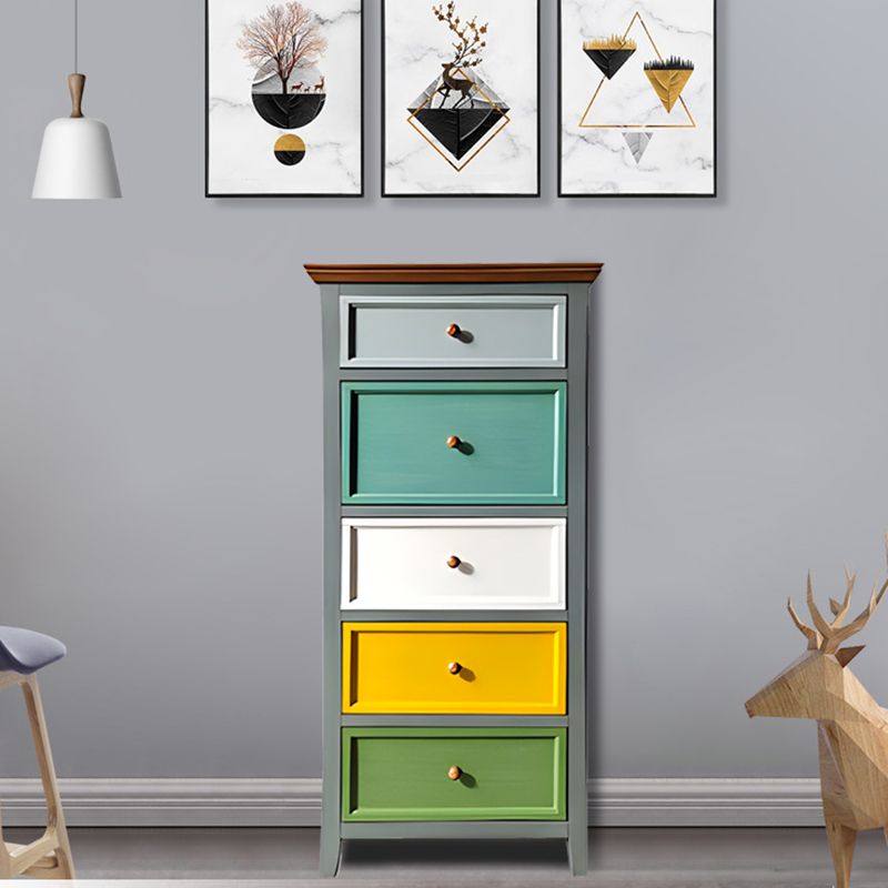 Vertical Nautical Wooden Storage Chest Bedroom Chest with Drawers