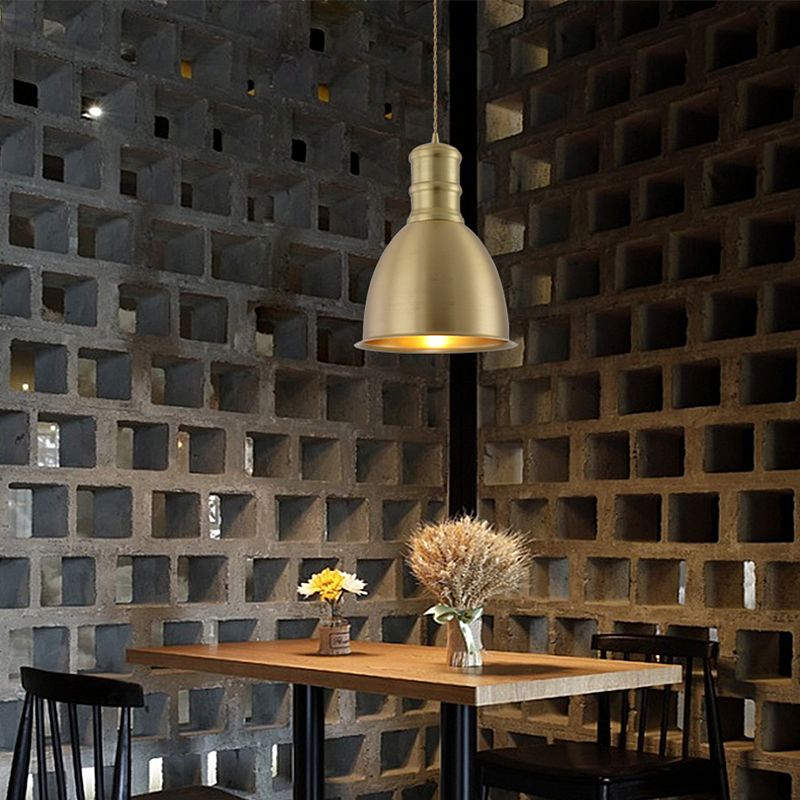 Minimalistische hangende hanglamp messing messing gearceerde hangerverlichting met metalen schaduw