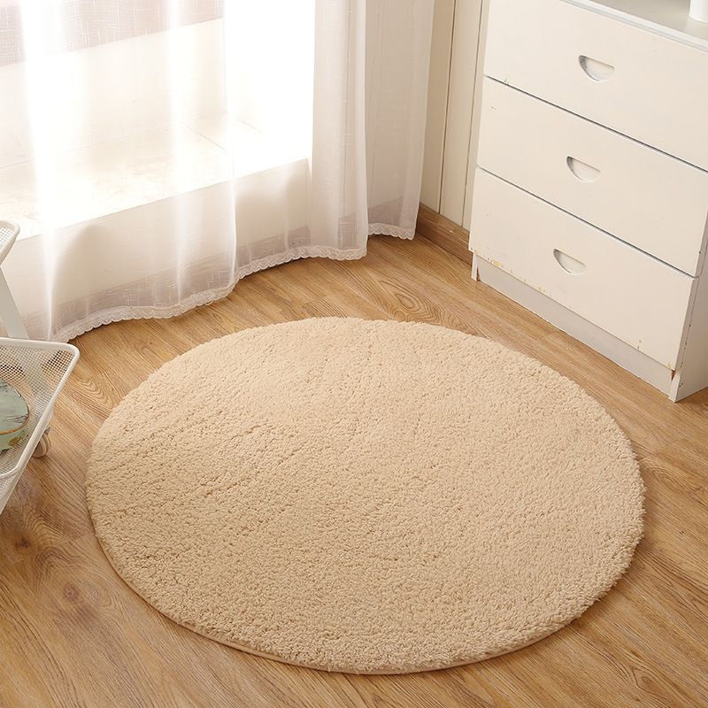 Apricot Line Rug Polyester Casual Rug Non-Slip Backing Rug for Drawing Room