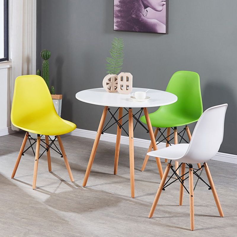 Glam Style Wooden Side Chair Matte Finish Solid Back Dining Chair for Dinning Room
