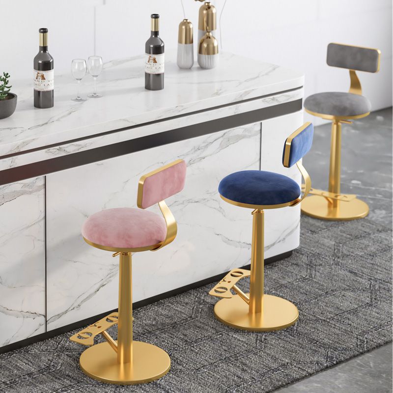 Indoor Footrest Counter Chair Adjustable Height Metal Swivel Counter Bar Stool