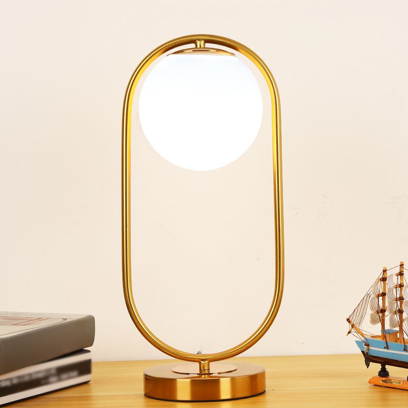 Glass Ball Shade Desk Lamp Household Desk Lighting Fixture for Sitting Room