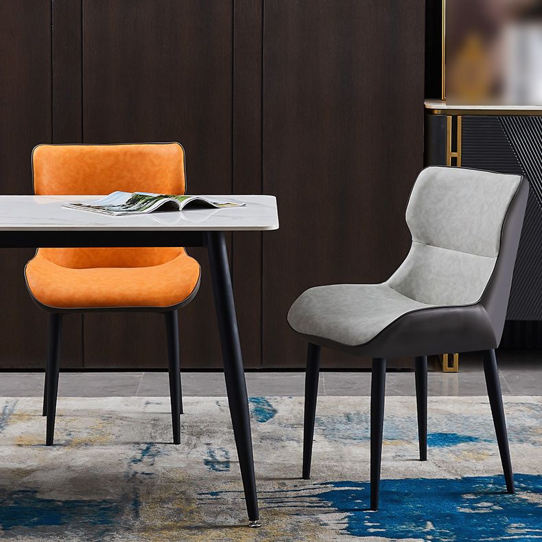 Contemporary Style Metal Dining Chairs Wingback Arm Dining Side Chair for Kitchen