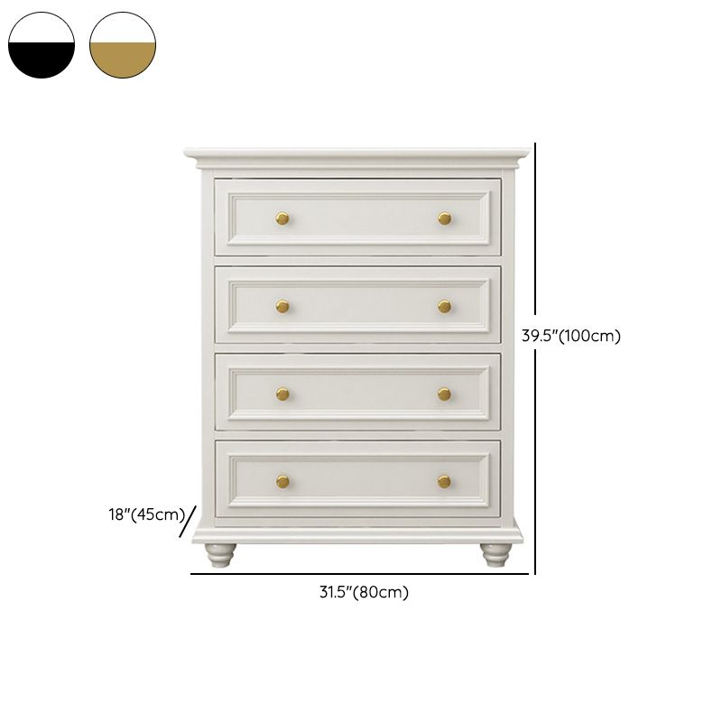Traditional Storage Chest Solid Wood White Dresser , 23.33-inch Width