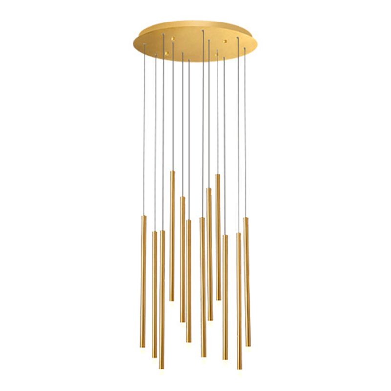 Metal Stick Shaped LED Pendant Simplicity Suspension Light Fixture for Spiral Stairs