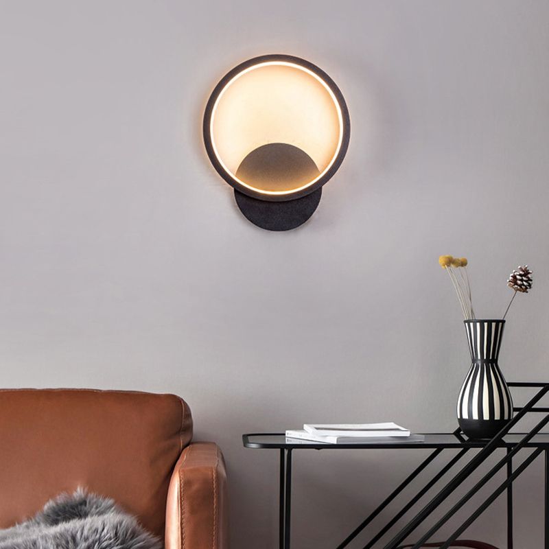 Metal Modern Wall Sconce Geometric Shape Wall Light with Acrylic Shade for Bedroom
