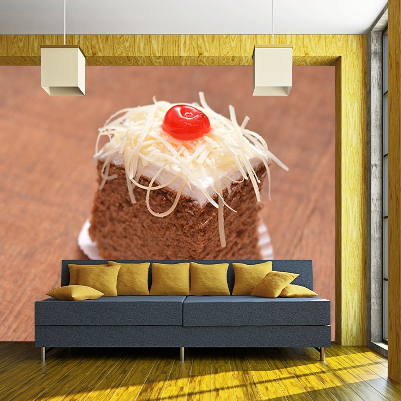 Cake Baking Wall Mural Dessert Mildew Resistant Wallpaper for Commerce Shop