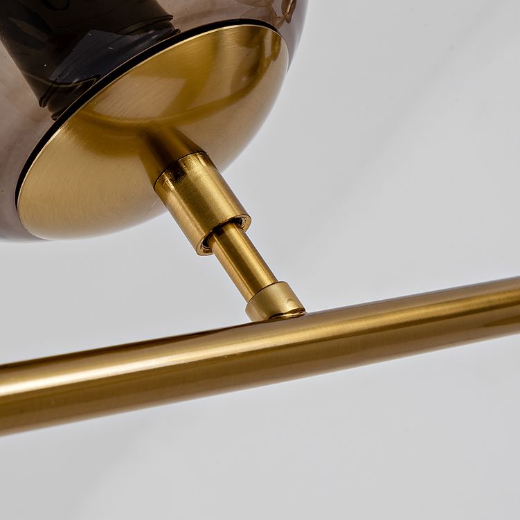 6 Luz de la isla colgante de la isla dorada moderna Luz de techo de la isla de vidrio esférico para mesa de comedor