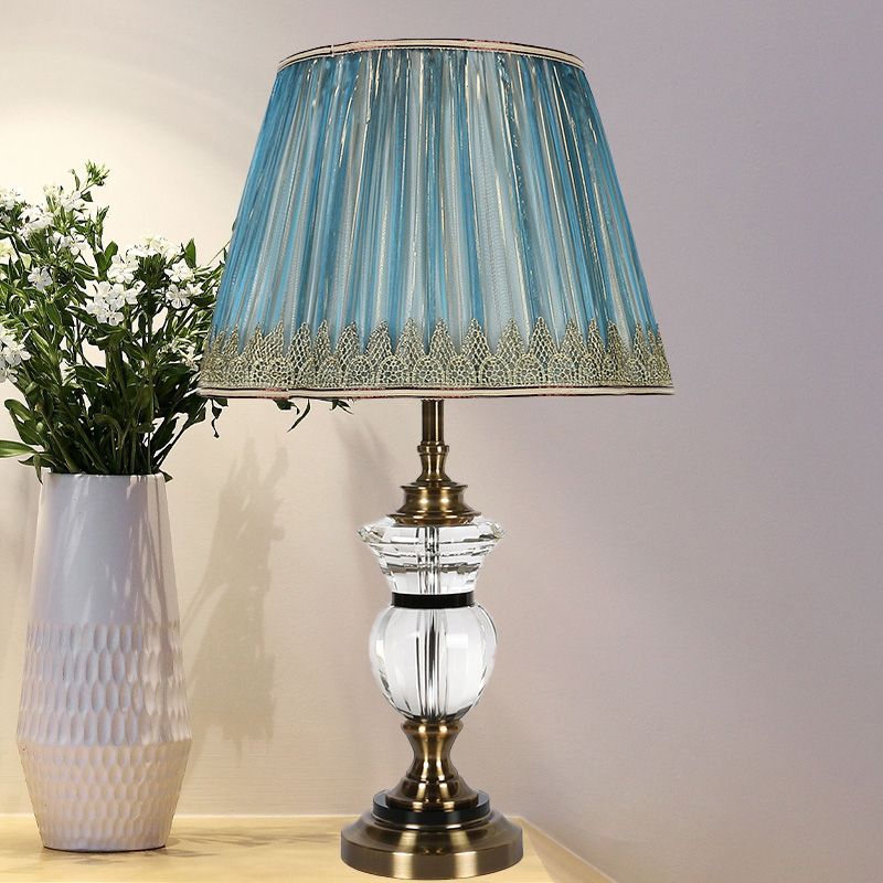 1 table de salle à manger de tête éclairage en bleu moderne Éclairage avec un tissu de baril