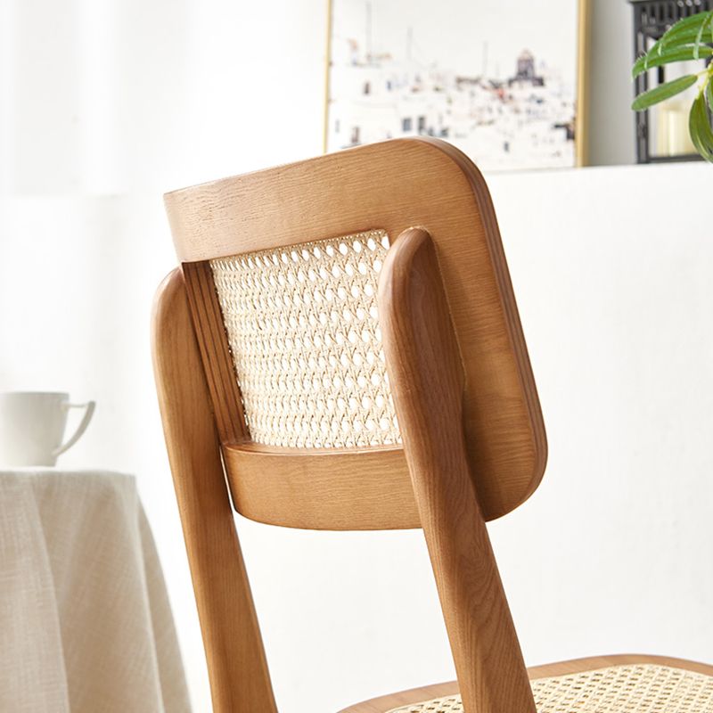 Traditional Style Dining Chairs Open Back Armless Chairs with Wood Legs for Home