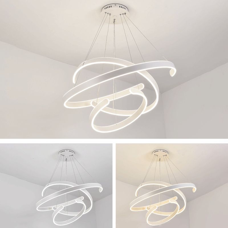 Luz de colgante de colgante de metal LED de estilo moderno de lámpara en forma de C en forma de C