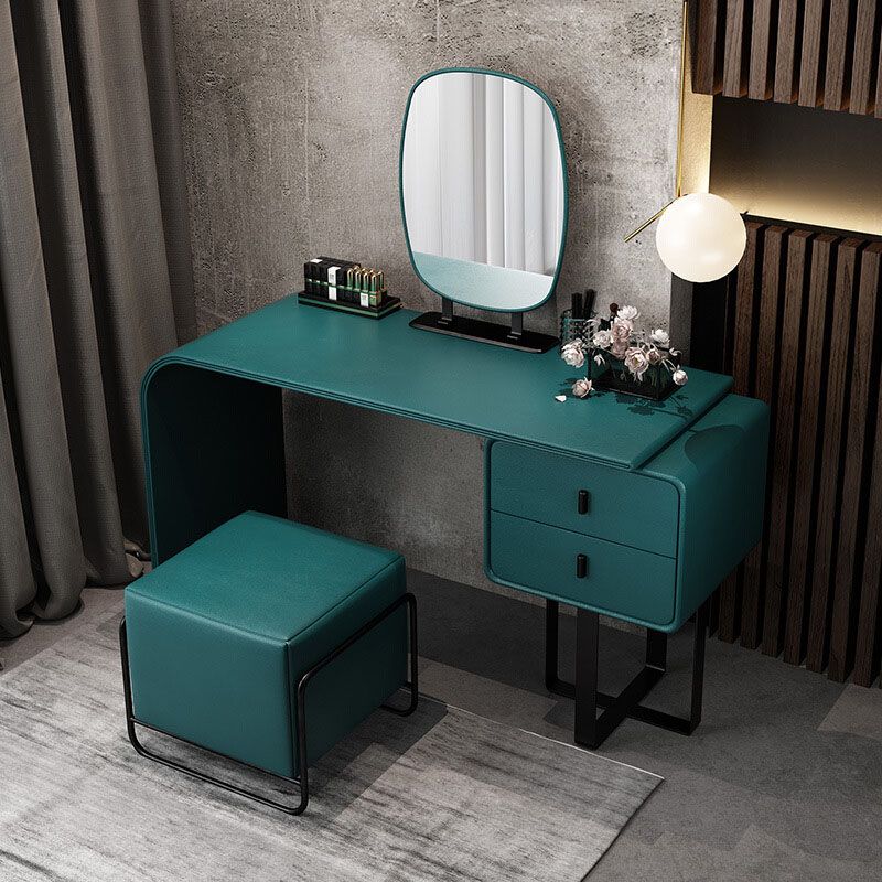 20.47" Wide Make-up Vanity with 2 Storage Drawers Faux Leather Dresser