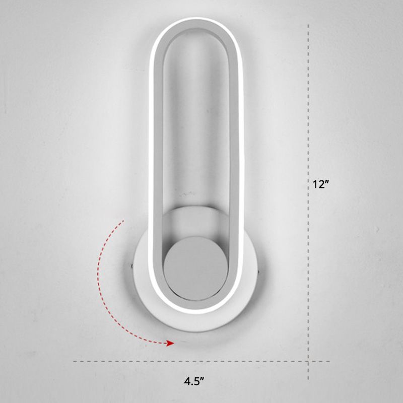Lámpara de montaje de pared oblonga rotativa de la pared LED de metal nórdico iluminación de pared para dormitorio