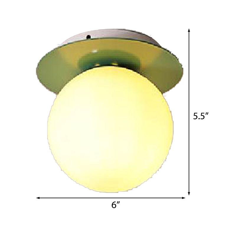 Opal Glass Global Plafonnier encastré moderne à 1 lumière avec auvent gris/blanc/vert/bois