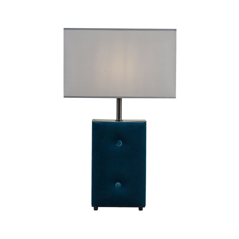 Tessuto per illuminazione da lavoro a forma di rettangolo modernista 1 lampadina Lampada da lettura per libri in blu