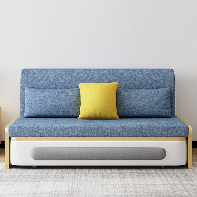 Glam Futon and Mattress Pillow Back Futon Sleeper Sofa with Storage