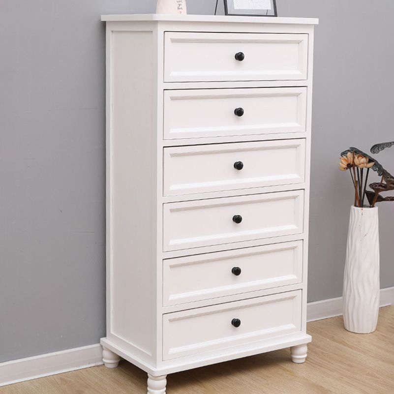 13.8" W Vertical Chest Solid Wood White Storage Chest with Drawers