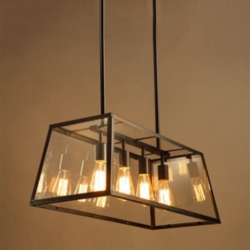 Rectangular Shape Island Pendant Industrial Style Island Pendant Lighting for Living Room
