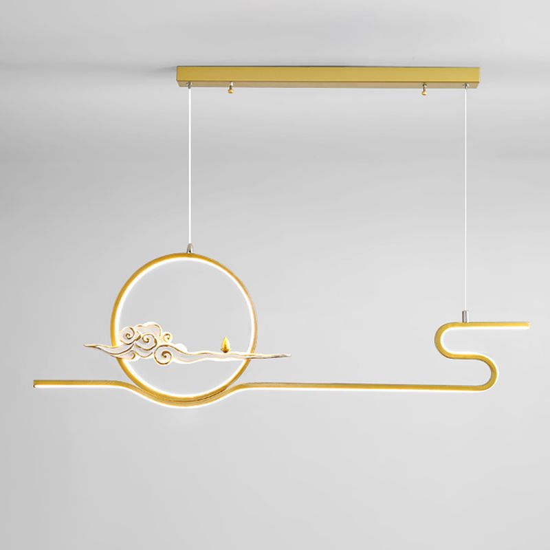 Résine suspendue suspension des lampes suspendues linéaires modernes pour salle à manger