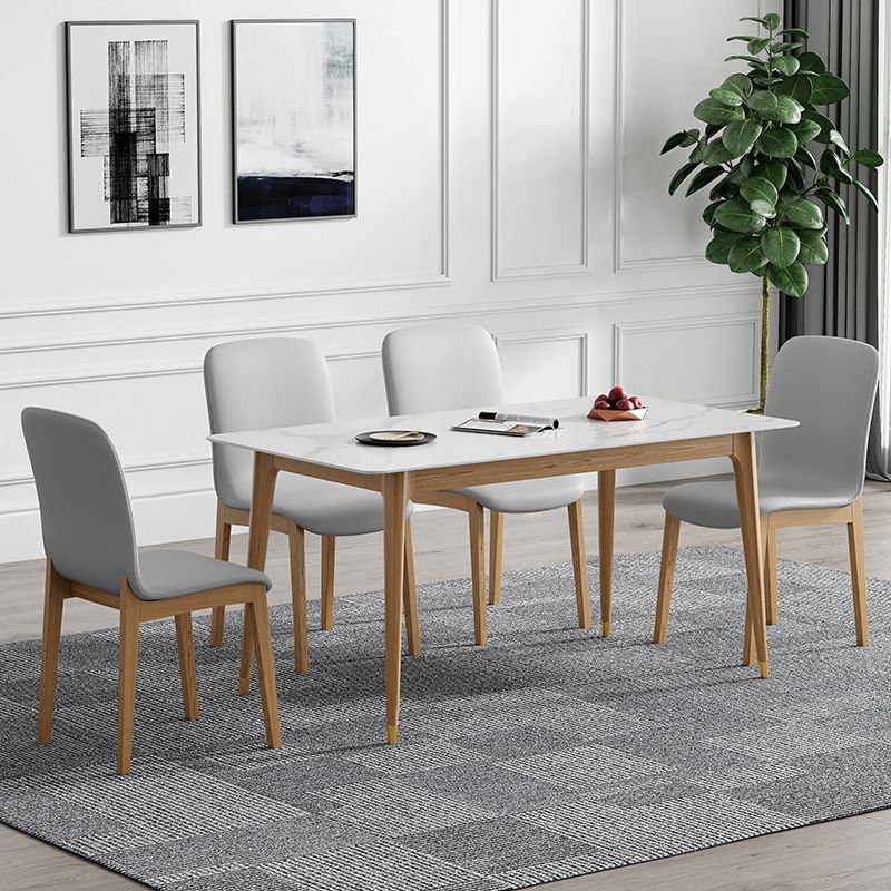 Rectangle 4 Legs Luxury Table Fixed Table with Sintered Stone