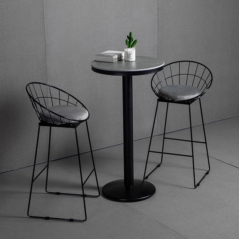 1/2/3 Pieces Industrial Gray Stone Top Bar Table Set Counter Table with Stools