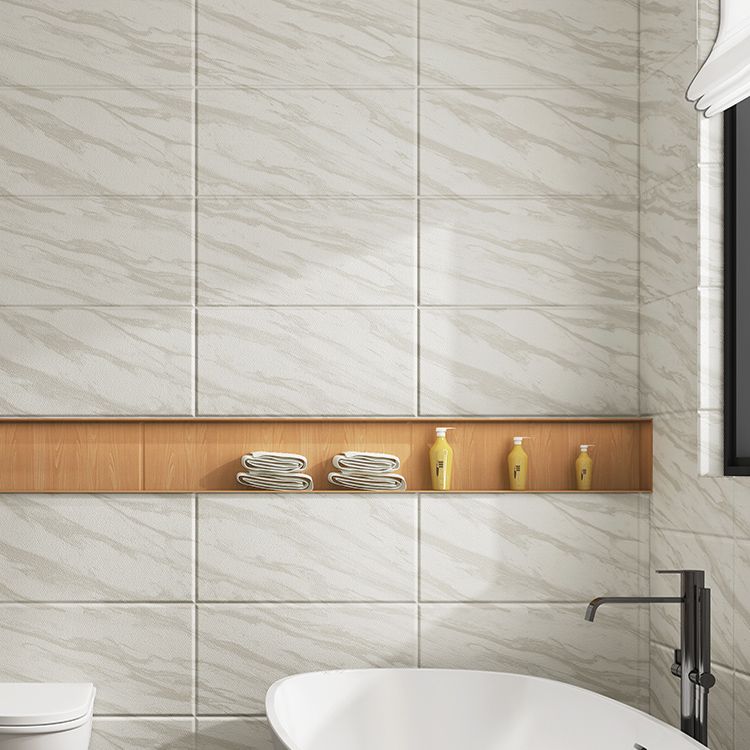 Marbling Scratch Resistant Tile PVC Singular Peel & Stick Tile for Backsplash Wall