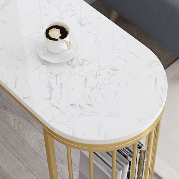 White Marble Bar Dining Table Glam Double Pedestal Bar Height Table